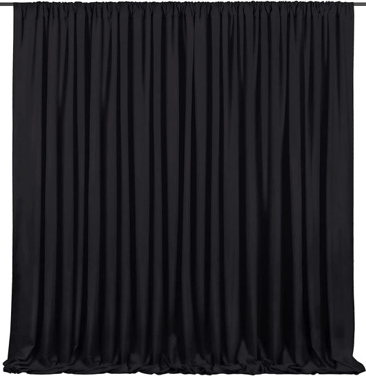 Polyester Black Backdrop Curtain, 10Ft x 10Ft (Fabric Only)